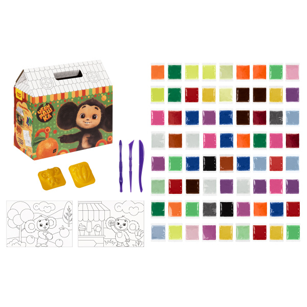 Набор для лепки Мульти-Пульти, 72 брикета легкого пластилина, 2 раскраски, 2 формочки, 3 стека (ЛПЧБ