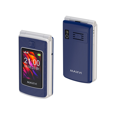 Сотовый Maxvi E28 Blue 2sim/2.8+2.4"/320*240/microSD/0.3МП/Bt/раскладушка