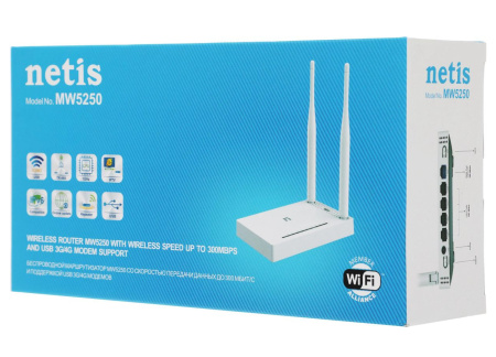 Маршрутизатор Netis MW5250 802.11n 300_Mbps 4xLAN 3G/4G 1xUSB 2.0