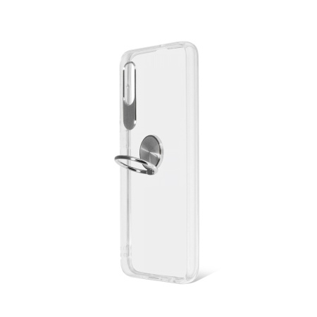 Чехол силиконовый для Samsung Galaxy A20/A30 с кольцом-держателем DF sTRing-02 (silver)