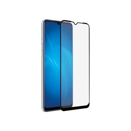 Защитное стекло для Realme 6i с цветной рамкой (fullscreen+fullglue) (DF rmColor-07) (black)