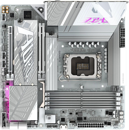 Материнская плата Gigabyte Z890M AORUS ELITE WIFI7 ICE Soc-1851 Intel Z890 4xDDR5 mATX AC`97 8ch(7.1) 2.5Gg RAID+DP