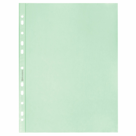 Файл перфорированный А4 35мкм. BRAUBERG 100шт., зеленый (272676)
