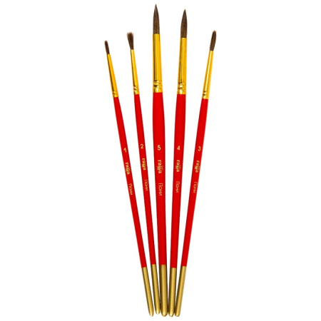 Набор кистей 5шт. Гамма "Классические" пони, круглые №1,2,3,4,5 (230818.01.01)