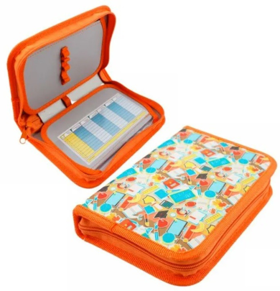 Пенал 1 отделение ПЧЕЛКА "Осенний принт" с откидными планками ПО-42