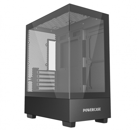 Корпус mATX Б_БП Powercase Vision Micro M (USB, Audio,TG,черный)[CVMMB-L0]
