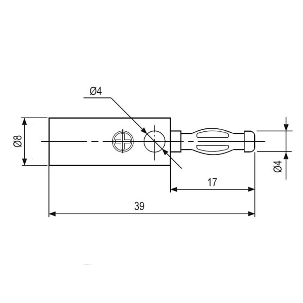 Разъем Banana, штекер, кабельный, красный