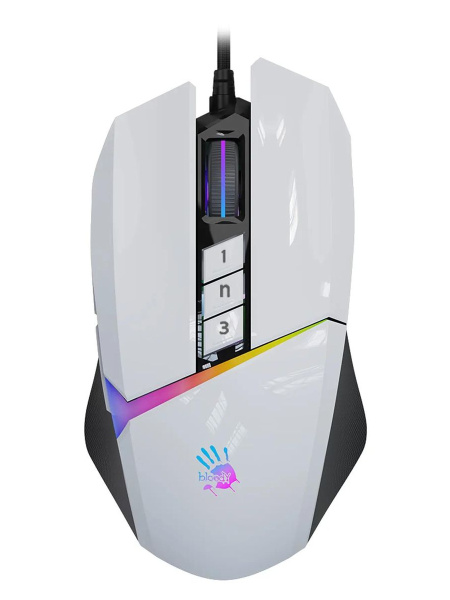 Игровая мышь USB A4Tech Bloody W60 Max оптическая, 10000dpi, White