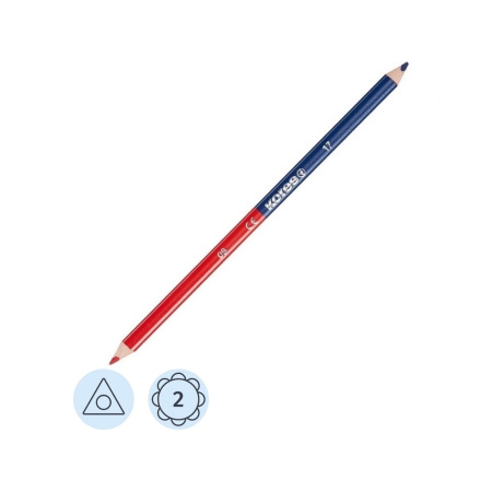 Карандаш двухцветный КРАСНО-СИНИЙ KORES заточенный 94871.01