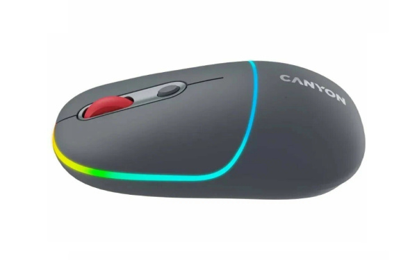 Мышь беспроводная Canyon MW-22 оптическая, 1600dpi, Bluetooth/Радиоканал Dark Grey (CNS-CMSW22DG)