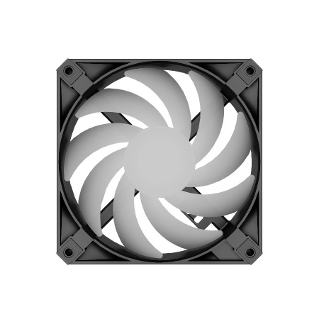 Кулер в корпус 120х120х25 Powercase (M56-12 ARGB) Black (700-1500prm/4pin PWM (M+F)+ 3pin ARGB (M+F)/61,36 CFM/26дБ/подшипник гидравлический/ARGB)