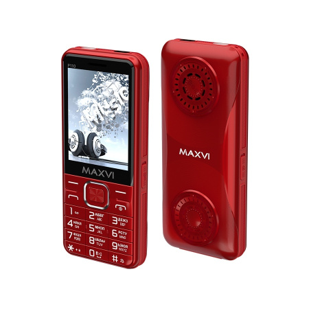 Сотовый Maxvi P110 Red 2sim/2.8"/320*240/microSD/0.3МП/Bt/4000мАч/моноблок