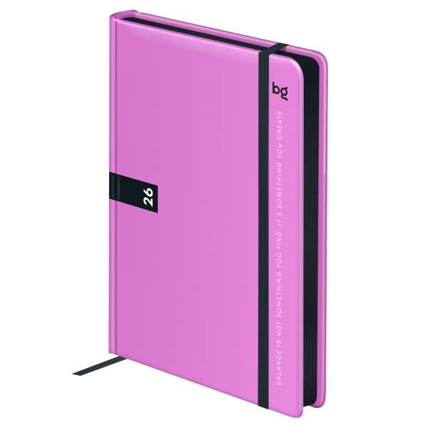 Ежедневник BG А6 176л. 2026г. "Monochrome. Mulberry", розовый DdА6_09624