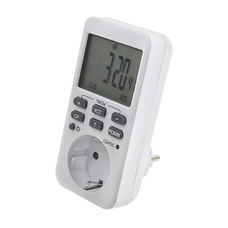 Таймер розетка Robiton EL-04/220в, 16А, электронный, с подсветкой, сутки+неделя