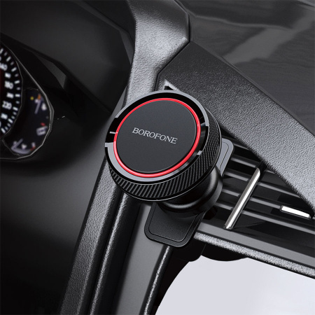 Держатель BOROFONE BH12 магнитный/крепление на вент. решетку (черный)