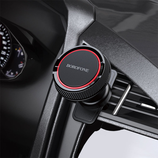 Держатель BOROFONE BH12 магнитный/крепление на вент. решетку (черный)