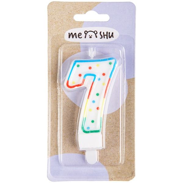 Свеча "Цифра 7" MESHU 8,5см MS_32389