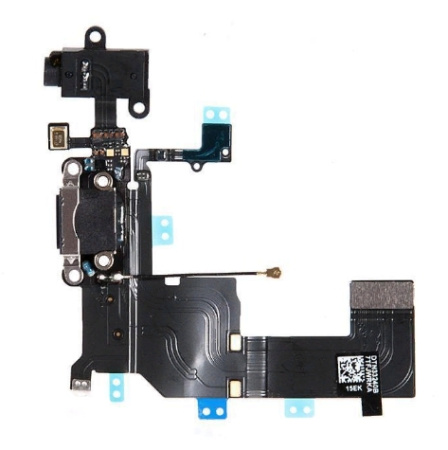 Шлейф iPhone 5C на системный разъем/разъем гарнитуры/микрофон чёрный