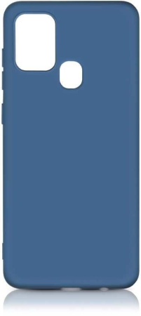 Чехол силиконовый с микрофиброй для Samsung Galaxy A21s DF sOriginal-14 (blue)