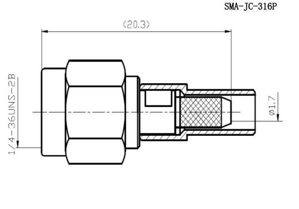 Разъем SMA-M, кабельный, обжим, RG-316, SMA-JC-316P