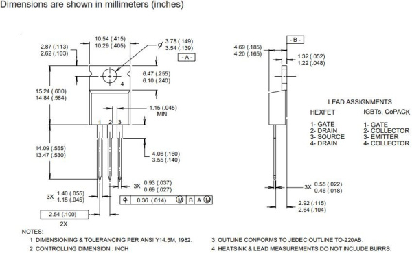 транзистор FET IRF640NPBF Infineon 200V 18A N-Ch 0.15ohm TO220