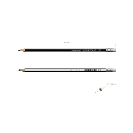 Карандаш ч/гр. ERICH KRAUSE "Megapolis 101" HB с ластиком (32860)