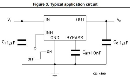 микросхема LD3985M33R, DC/DC регулятор, In 2.5..6V, Out 3.3V, 150мА, SOT23-5