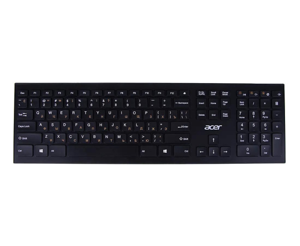Клавиатура беспроводная Acer OKR010 slim Multimedia USB чёрная [ZL.KBDEE.003]