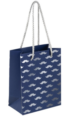 Пакет подарочный "Man Style" 11,4x6,4x14,6см, синий, Золотая Сказка 608243