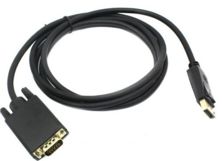 Кабель DisplayPort(m) - VGA(m)  1.8м (20M-15M) ExeGate, позол. конт, экран,  черный (EX-CC-DPM-VGAM-1.8)
