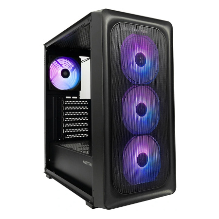 Корпус ATX Б_БП XASTRA A407 4ARGB Black (USB3.0,Audio,TG,черный,Mesh,4х120мм ARGB,CPU Cooler до 165мм, VGA до 340мм)[A407-4FC12A]