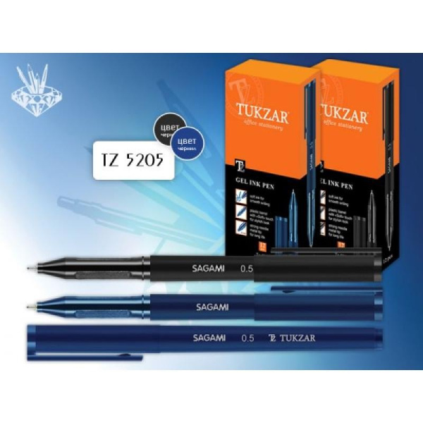 Ручка гелевая TUKZAR игольчатый наконечник 0,5 мм, покрытие корпуса Soft TZ 5205