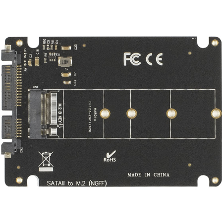 Переходник M.2 B key -> 2.5" SATA ExeGate EXE-527 (для установки SSD M.2 в отсек 2.5"))