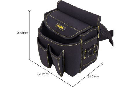 Сумка на пояс монтажника Deli DL-P4  220 x 200 x 140мм, 6 карманов, ткань Оксфорд 600D