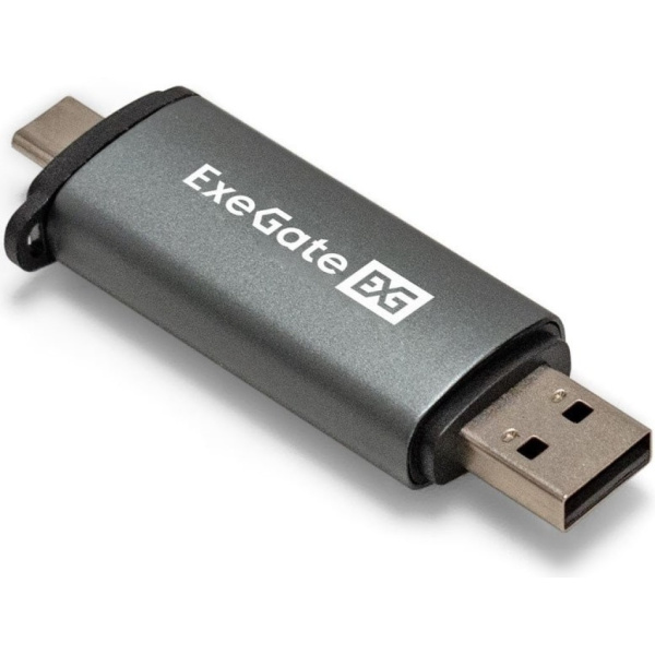 Картридер внешний ExeGate CR-201CA SD/SDHC/MMCII/RS MMC, Micro SD/ Micro SDHC/Micro SDXC серый