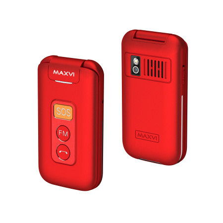 Сотовый Maxvi E5 up Red 2sim/2.8"/320*240/microSD/0.3МП/Bt/1500мАч/раскладушка