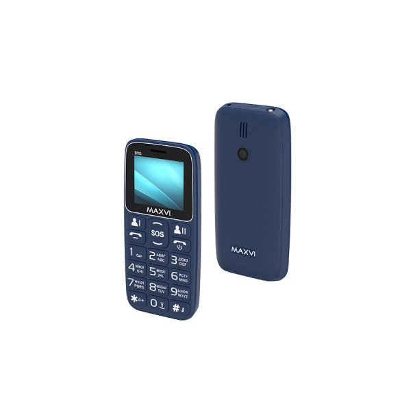 Сотовый Maxvi B110 Blue 2sim/1.77"/160*128/microSD/Bt/1000мАч/моноблок