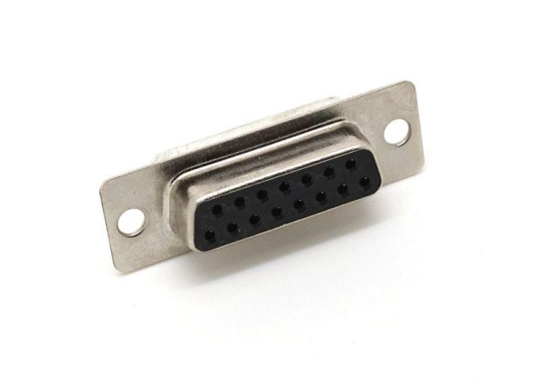 Разъем DB-15, розетка, на кабель, DB-15F