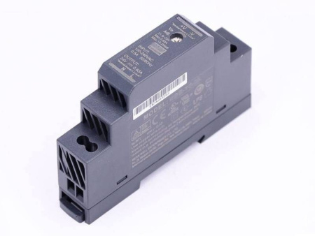 Блок питания на DIN рейку 24в,  0.63а, 17.5*90*54.5мм, Mean Well HDR-15-24