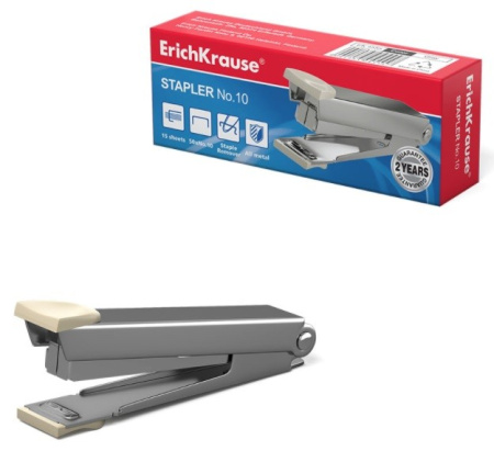 Степлер №10 Erich Krause "Ferro" на 15л. серый (4555)