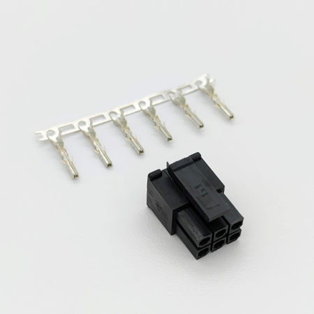 Разъем штыревой P3.0мм MX3.0  2*3pin, гнездо на кабель, аналог Molex MX3.0 Micro-Fit 43025-0600