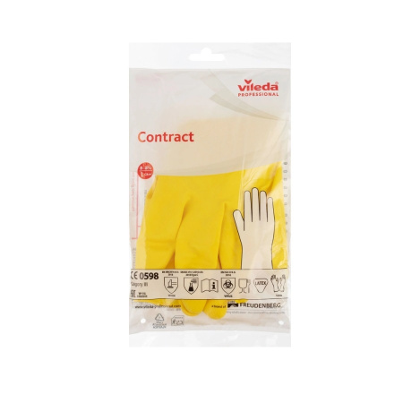 Перчатки хоз. латексные VILEDA Contract, желтый, размер L (174325/515177)