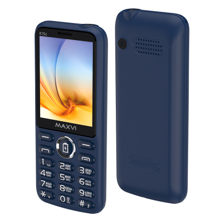 Сотовый Maxvi K15c Blue 2sim/2.8"/320*240/microSD/0.5МП/Bt/2500мАч/моноблок