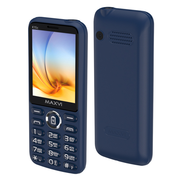 Сотовый Maxvi K15c Blue 2sim/2.8"/320*240/microSD/0.5МП/Bt/2500мАч/моноблок