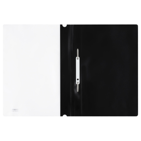 Скоросшиватель пластиковый А4 180мкм. СТАММ с прозрачным верхом, черный (ММ-30915)