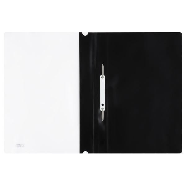 Скоросшиватель пластиковый А4 180мкм. СТАММ с прозрачным верхом, черный (ММ-30915)