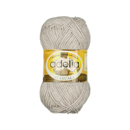 Пряжа ADELIA "CASUAL" 72% хлопок, 28% акрил 1 шт. х 50 г 130 м ± 6 м №03 серо-бежевый