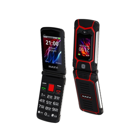 Сотовый Maxvi E10 Red 2sim/2.8"/240*320/microSD/1.3МП/Bt/2000мАч/раскладушка