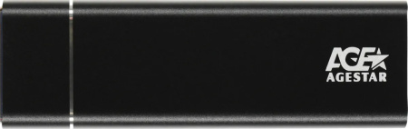 Внешний бокс для SSD M2 NGFF (B-key) AgeStar 3UBNF5C (BLACK) , алюминий, чёрный USB 3.2 Type-C