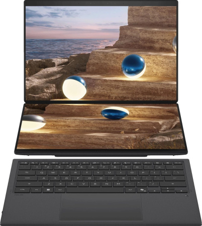 Ноутбук ASUS Zenbook Duo UX8407AA-SN279X Intel Core Ultra 9 386H/LPDDR5X 32GB 1TB/Intel Arc Graphics /14" 3K (2880 x 1800) OLED 16:10 TOUCH,WiFi 7+BT 5.4/ WIN11 PRO/1.65 kg/Moher Gray/Stylus+Sleeve